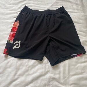 Peloton Black Floral Men's Athletic Shorts